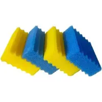 OEM Pondbefilter - Befilteringsmehl - Ersatzfiltermaterial - Für CBF-350 geeignet - 2* Blauw grobes Mehll + 2* Gelbes feines Mehll - 23 x 20 x 8 cm