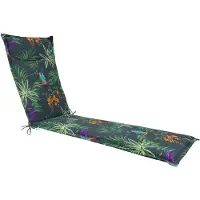 Dehner Gartenliege-Polster Sicilia für Alu-Tex-Liegen, 54 x 4 x 198 cm, wasserabweisende Liegenauflage, Sitzfläche 120 x 54 cm, Baumwolle / Polyester / Viskose, dunkelgrau / bunt