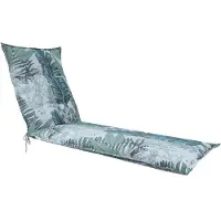 Dehner Gartenliege-Polster Sardegna für Gartenliege Savoy, 58 x 6 x 178 cm, wasserabweisende Liegenauflage, Sitzfläche 111 x 58 cm, Baumwolle / Polyester / Viskose, hellgrau / blau / grün