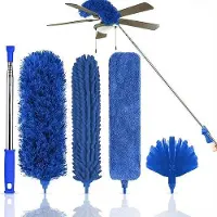 OEM Telescopische Stofzuiger Set - 5 Stuks - 280 cm - met Telescoopsteel - Uitschuifbaar - Microvezel - Flexibel - Wasbaar en Draaibaar - Effectieve Stofverwijdering - Handig für Hausreinigung