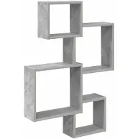 vidaXL Wandwürfelregale Wandhalterung Betongrau 64 x 13,5 x 91,5 cm
