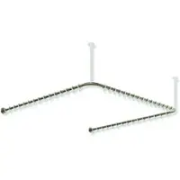 Hewi Vorhangstange System 900, Edelstahl PVD Bronze gebürstet, Achsmaß 1487 x 1475 x 1487 mm, D 25 mm, 46 Vorhangringe aus POM