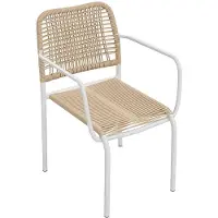 Vente-unique Set aus 2 stapelbaren Gartenstühlen aus geflochtenem Kunststoff - Beige - NIOU von MYLIA
