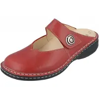 Finn Comfort Canaro Rot, Damen, Pantolette, Wechselfußbett, Leder - Damenschuhe Pantolette / Zehentrenner, Rot, leder (nube)