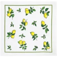 Kracht Küchen Textilien Zitronen Frottier Küchentuch bedruckt 50x50 cm gelb-grün 3er Pack - gelb;grün