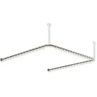 Hewi Vorhangstange System 900, Edelstahl PVD Kupfer gebürstet, Achsmaß 1487 x 1475 x 1487 mm, Durchmesser 25 mm, mit 46 Vorhangringen aus weißem POM