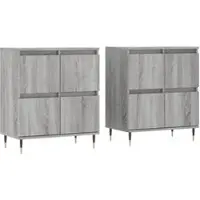Helloshop26 - Buffet Sideboard Kommode Kleiderschrank Aufbewahrungsmöbel Organizer Küche Wohnzimmer Lounges 2er-Set Sonoma 02_0036982