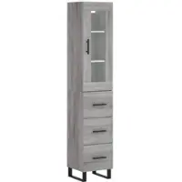 Helloshop26 - Buffet Sideboard Kommode Kleiderschrank Aufbewahrungsmöbel Organizer Küche Wohnzimmer Lounge hohe Sonoma-Eiche 34,5 x 02_0035296