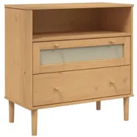 Helloshop26 - Buffet Sideboard Kommode Kleiderschrank Aufbewahrungsmöbel Organizer für Küche Wohnzimmer Lounge Rattanoptik 80 x 40 02_0036233