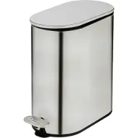 Wenko Kosmetikeimer Mod Collungo Treteimer 5l Edelstahl satiniert mit Easy-Close Absenkautomatik Anti-Fingerabdruck Beschichtung 14x28,5x29,5 cm