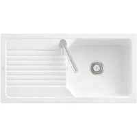 Villeroy & Boch 33861FKG Linara 60 Flat Keramikspüle flächenbündiger Einbau Unterschrankbreite ab 60 cm Snow White CeramicPlus Handbetätigung - inkl.