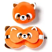 Puckator Relaxeazzz Roter Panda Katzenbär Plüsch Reisekissen & Schlafmaske