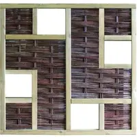 Alpholz Nabil-3D Weidengeflechtzaun Element mit 4 Fenster aus Holz