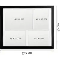 Bomoe Galeria Bilderrahmen 4 Bilder 15x21cm + 10x15cm Schwarz 6tlg