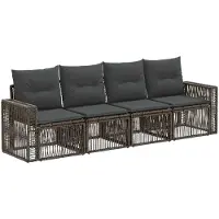 vidaXL Gartensofa-set 4 pcs Grau und Dunkelgrau Poly-Rattan