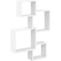 vidaXL Wandwürfelregale Wandhalterung Weiß 64 x 13,5 x 91,5 cm