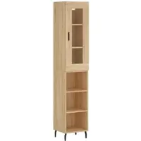 Helloshop26 - Buffet Sideboard Kommode Kleiderschrank Aufbewahrungsmöbel Organizer Küche Wohnzimmer Lounge hohe Sonoma-Eiche 34,5 x 02_0033995