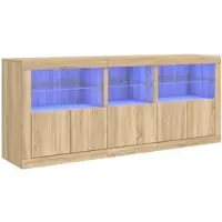 Helloshop26 - Buffet Sideboard Kommode Kleiderschrank Aufbewahrungsmöbel Organizer für Küche Wohnzimmer Lounge mit Sonoma 02_0029942