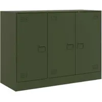 Helloshop26 - Buffet Sideboard Kommode Kleiderschrank Aufbewahrungsmöbel Organizer für Küche Wohnzimmer Lounge olivgrün 99 x 39 x 02_0036594