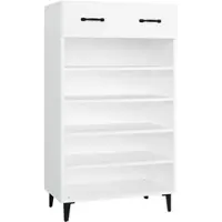 Helloshop26 - Schuhschrank Schuhaufbewahrung Möbel für Eingangsbereich/Flur/Wohnzimmer 60 x 35 x 105 cm weißes Holzwerkstoff 02_0021484