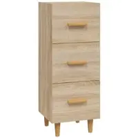 Helloshop26 Buffet Sideboard Kommode Kleiderschrank Aufbewahrungsmöbel Organizer Küche Wohnzimmer Sonoma-Eiche 34,5 x 34 x 90 cm