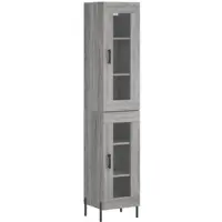 Helloshop26 - Buffet Sideboard Kommode Kleiderschrank Aufbewahrungsm√∂bel Organizer Küche Wohnzimmer Lounge hohe Sonoma-Eiche 34,5 x 02_0035218