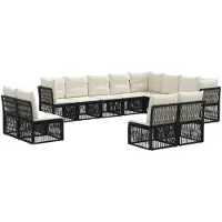 vidaXL Gartensofa-set 12 pcs Schwarz Poly-Rattan