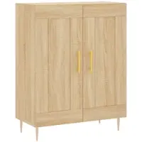 Helloshop26 - Buffet Sideboard Kommode Kleiderschrank Aufbewahrungsmöbel Organizer Küche Wohnzimmer Sonoma-Eiche 69,5 x 34 x 90 cm 02_0031684