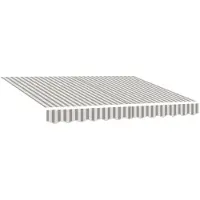 vidaXL Markisenersatzstoff Hellgrau und Weiß 481 x 295 cm Polyester