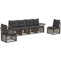 vidaXL Gartensofa-set 6 pcs Grau Poly-Rattan