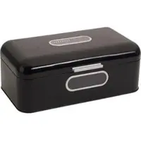 Echtwerk Brotkasten Retro big, Metall, Klappdeckel, 42,5 x 23,8 x 17 cm, schwarz
