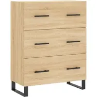 Helloshop26 - Buffet Sideboard Kommode Kleiderschrank Aufbewahrungsmöbel Organizer Küche Wohnzimmer Sonoma-Eiche 69,5 x 34 x 90 cm 02_0031636