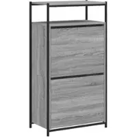 Helloshop26 - Schuhschrank Schuhaufbewahrung Möbel für Eingangsbereich/Flur/Wohnzimmer Sonoma Design 60 x 34 x 112 cm Holzwerkstoff 02_0022078