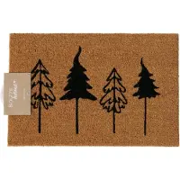 Boltze Fußmatte GREGOR natur mit schwarzen Tannenbäumen Weihnachten Kokos PVC 60x40cm
