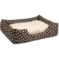 BedDog Hundebett Mimi, Hundesofa aus Cordura, waschbar, M, braun-beige mit Pfoten