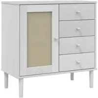 Helloshop26 - Buffet Sideboard Kommode Kleiderschrank Aufbewahrungsm√∂bel Organizer für Küche Wohnzimmer Lounge Rattanoptik 80 x 40 02_0036226