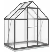 Helloshop26 - Gewächshauszelt für Pflanzen Blumen und Gemüse mit Grundrahmen 169 x 114 x 202 cm anthrazitfarbenes Aluminium 02_0044486