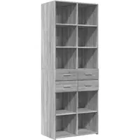 Helloshop26 - Buffet Sideboard Kommode Kleiderschrank Aufbewahrungsmöbel Organizer Küche Wohnzimmer Lounge hohe Sonoma-Eiche 70 x 02_0035631