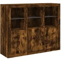 Helloshop26 - Buffet Sideboard Kommode Kleiderschrank Aufbewahrungsmöbel Organizer für Küche Wohnzimmer Lounge mit LED-Beleuchtung 02_0037212