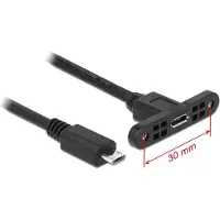 DeLOCK 85245, 0,25 m, Micro-USB B, Micro-USB B, USB 2.0, Männlich/Weiblich, Schwarz