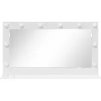 vidaXL Waschtischspiegel Weiß 80 x 45 x 18 cm Glas und furniertes Holz