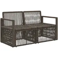 vidaXL Garten-Sofa 2-Sitzanzahl Grau Poly-Rattan