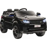 HOMCOM Kinder Elektroauto, SUV mit Fernbedienung, Musik, bis 5 km/h, Schwarz