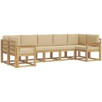 vidaXL Outdoor-Sofagarnitur 7 Stk. Weiß und Beige