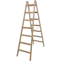 Krause Stabilo Sprossen-Doppelleiter Holz 2 x 7 Sprossen
