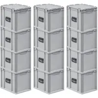 Proregal 12x Eurobox NextGen Portable | HxBxT 33,5x30x40cm | 30 Liter | Eurobehälter, Transportbox, Transportbehälter, Stapelbehälter