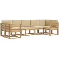 vidaXL Outdoor-Sofagarnitur 7 Stk. Weiß und Beige