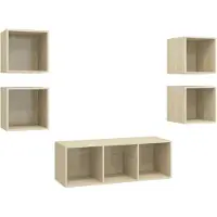 vidaXL 5-tlg. TV-Schrank-Set Sonoma-Eiche Holzwerkstoff