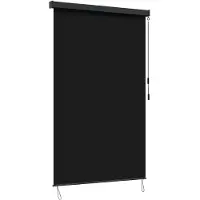 Syfax Rollo Schwarz 140 x 250 cm Stoff und Aluminium