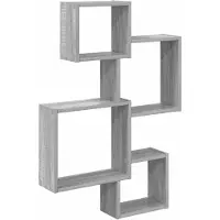 vidaXL Wandwürfelregale Wandhalterung Grau Sonoma 64 x 13,5 x 91,5 cm